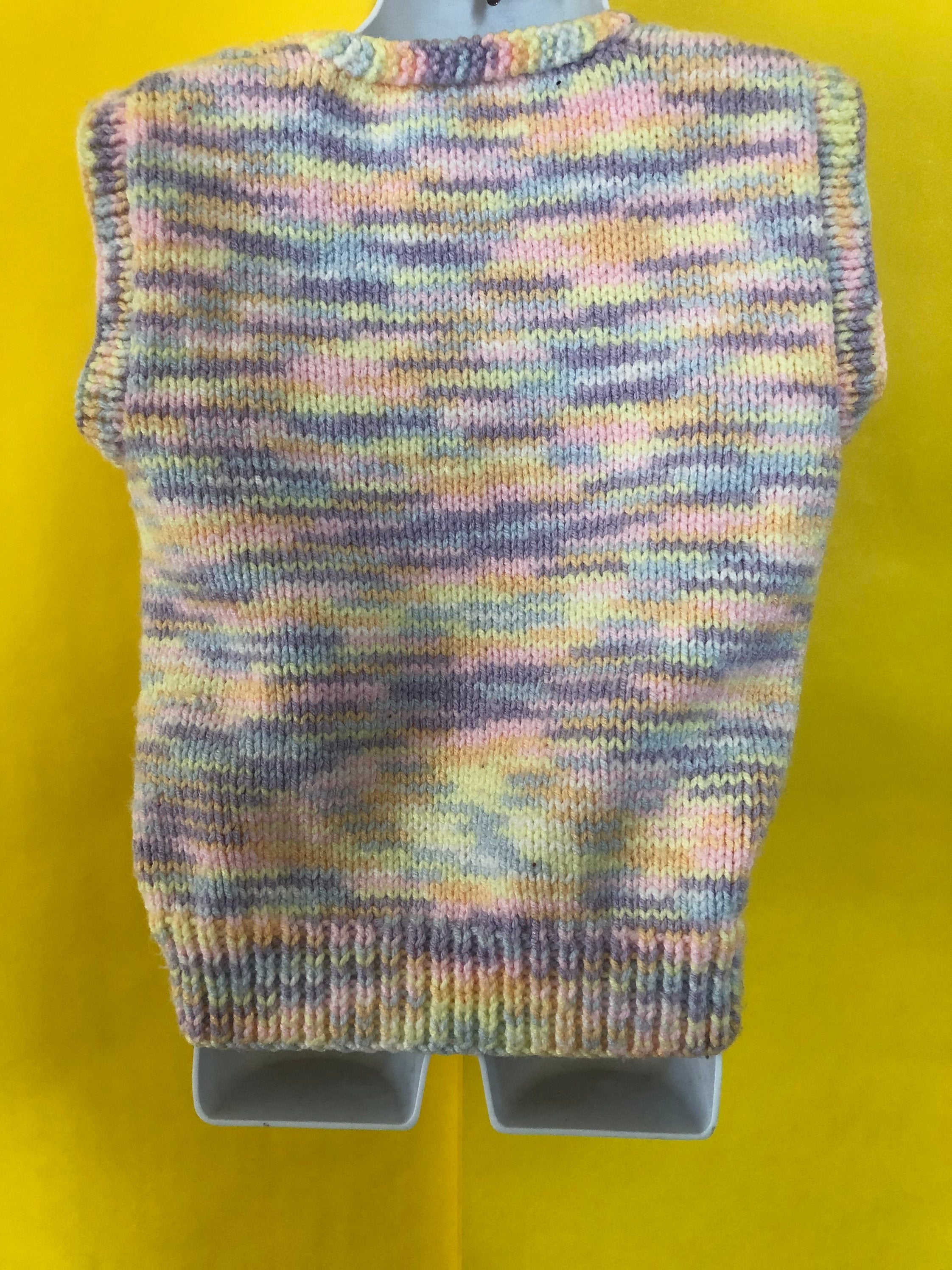 1970s pastel rainbow Kids Sweater Vest