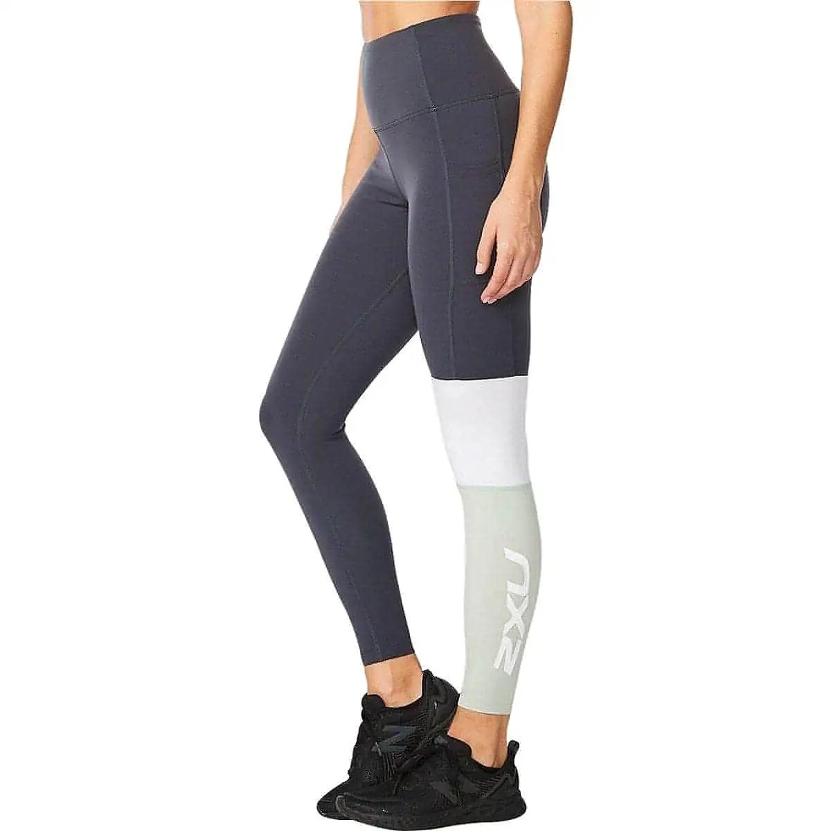 2XU Form Block Hi Rise Compression Womens Long Running Tights - Navy