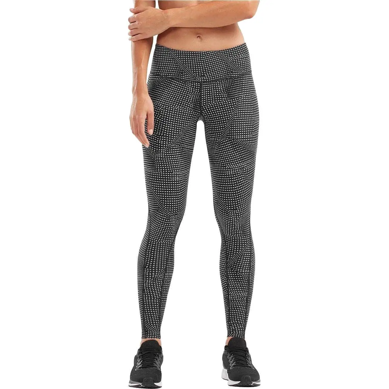 2XU Mid Rise Compression Womens Long Running Tights - Black