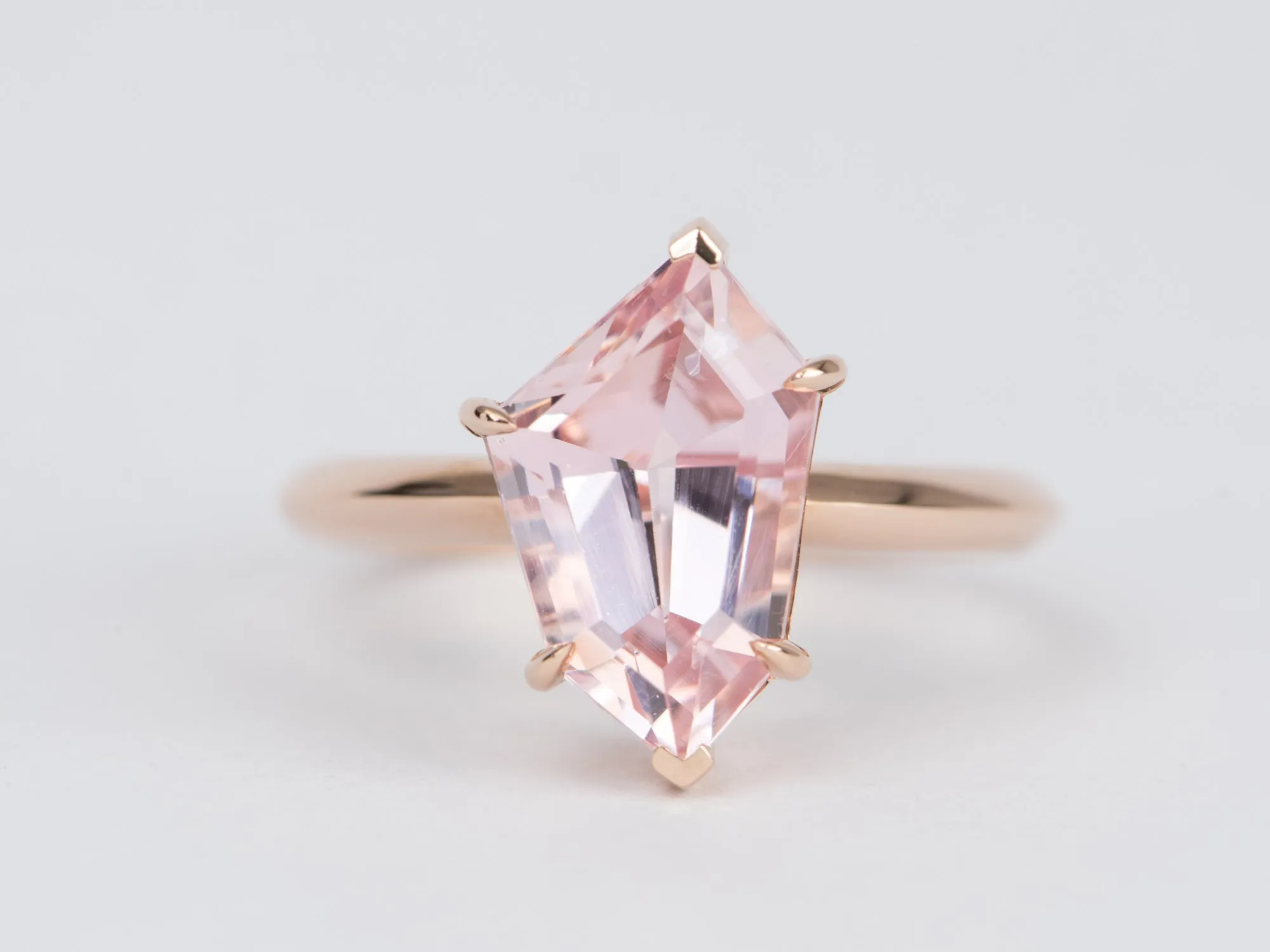 3.42ct Morganite Statement Ring 14K Rose Gold R6407