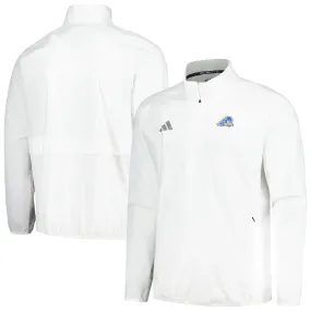 adidas Delaware Fightin' Blue Hens White Sideline AEROREADY Raglan Quarter-Zip Jacket