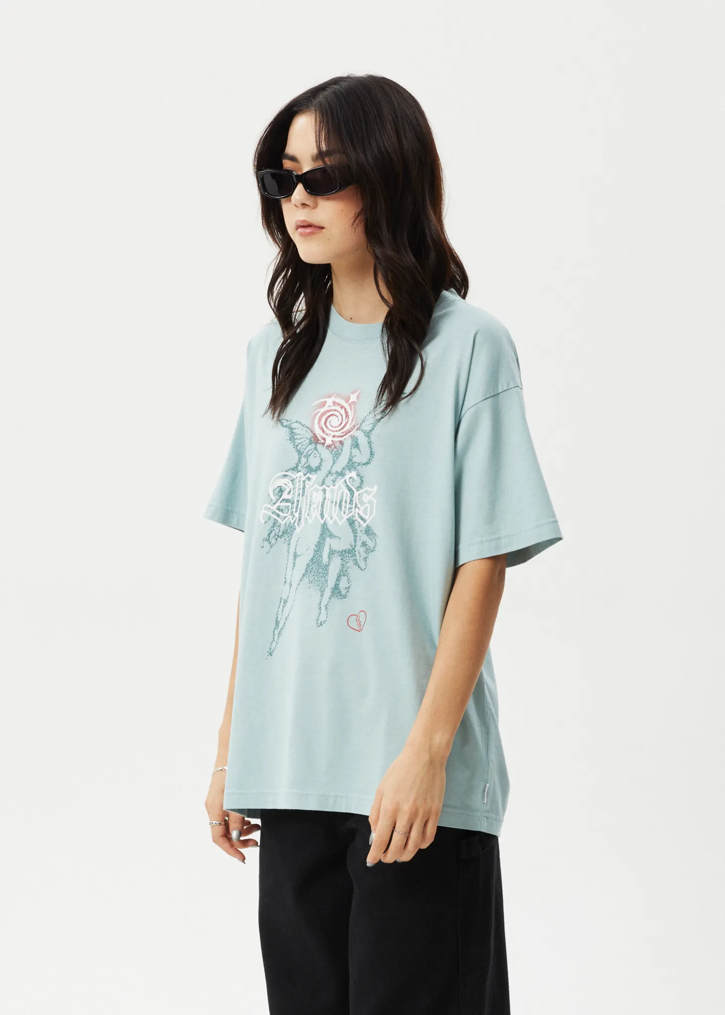 AFENDS Womens Sacred - Oversized Tee - Ether Blue