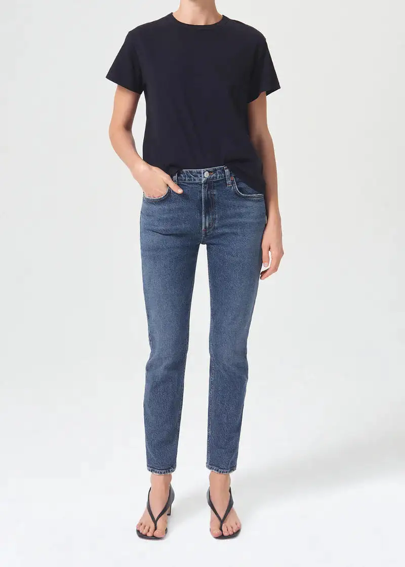 AGOLDE WILLOW MID RISE SLIM CROP (STRETCH) - IN RUSH