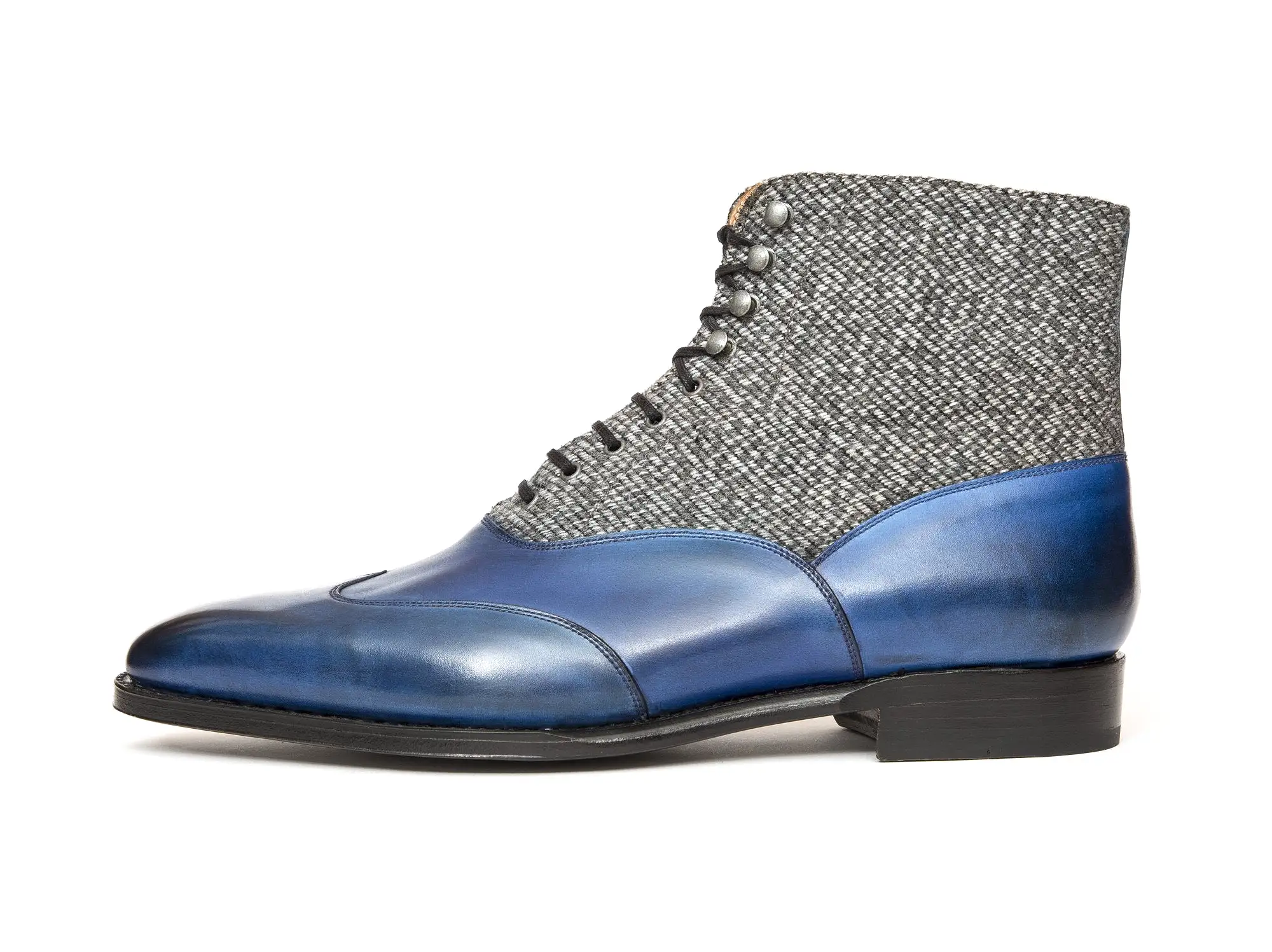 Alexander - MTO - Sky Blue Calf / Grey Poulsbo - LPB Last - Single Leather Sole