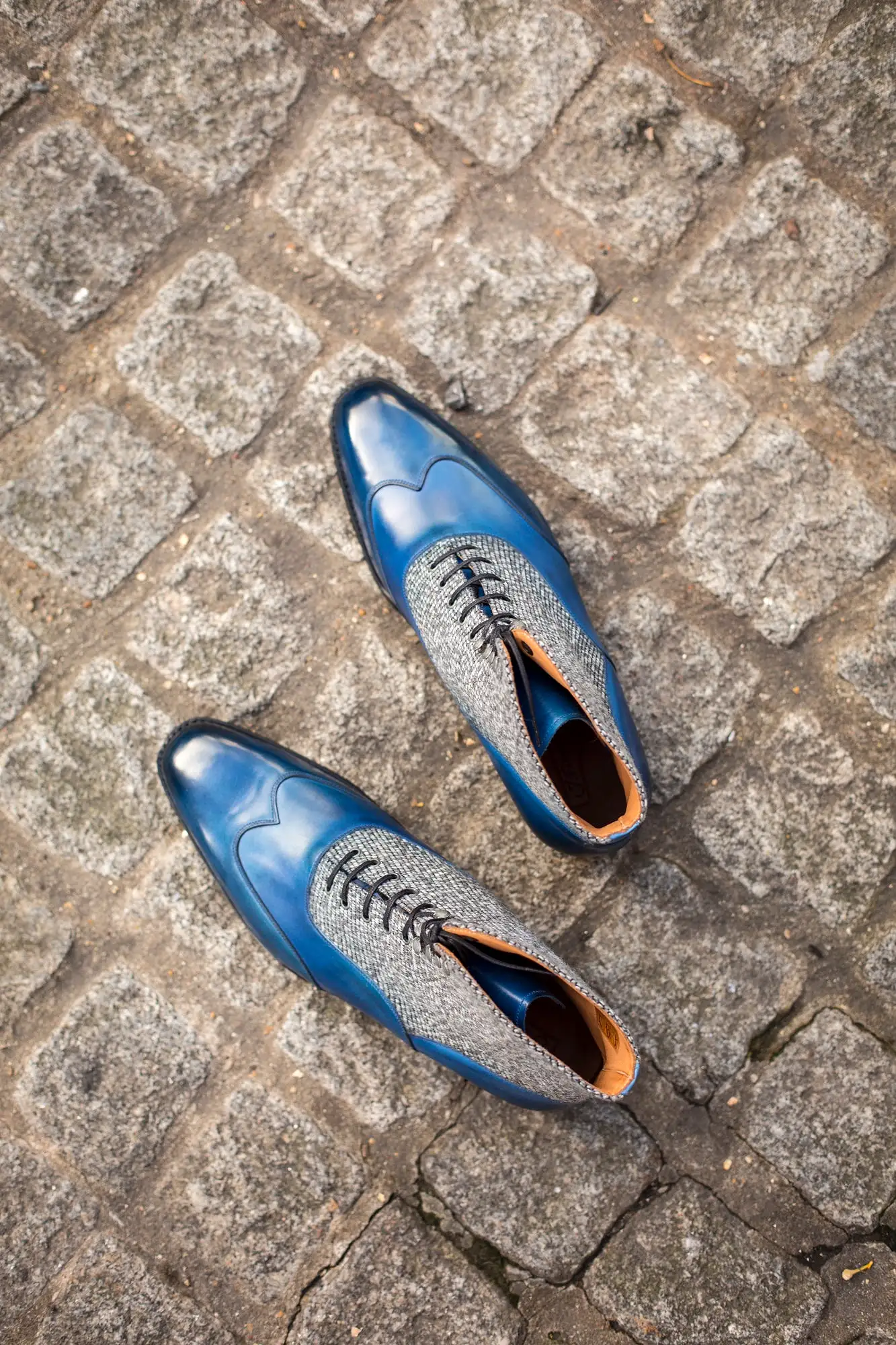 Alexander - MTO - Sky Blue Calf / Grey Poulsbo - LPB Last - Single Leather Sole