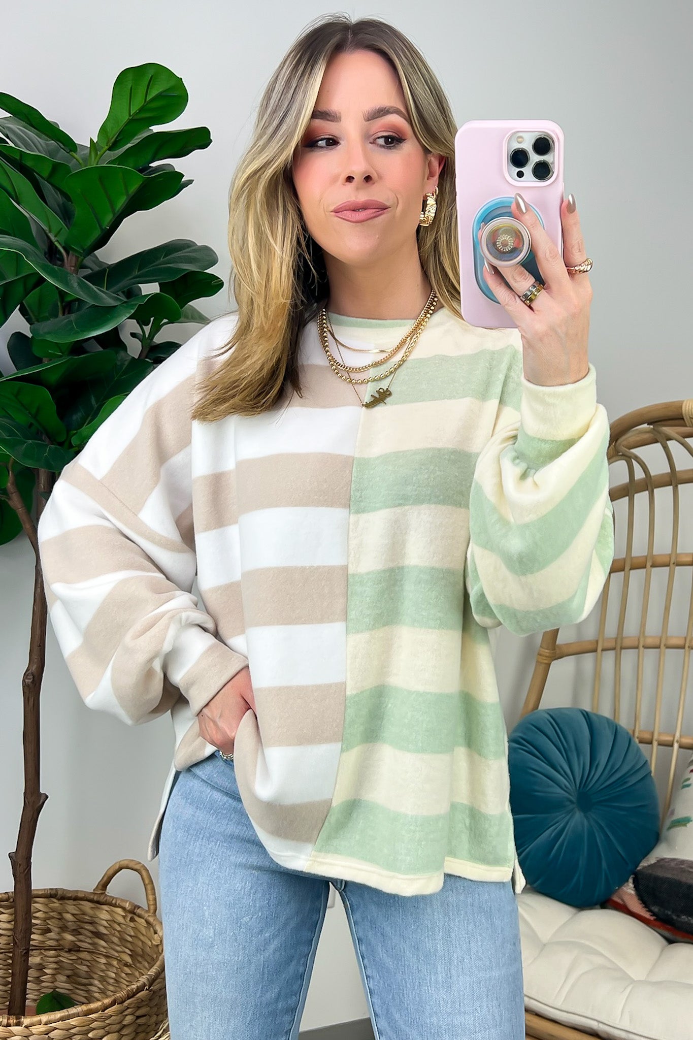 Annadale Oversized Striped Contrast Sweater - FINAL SALE