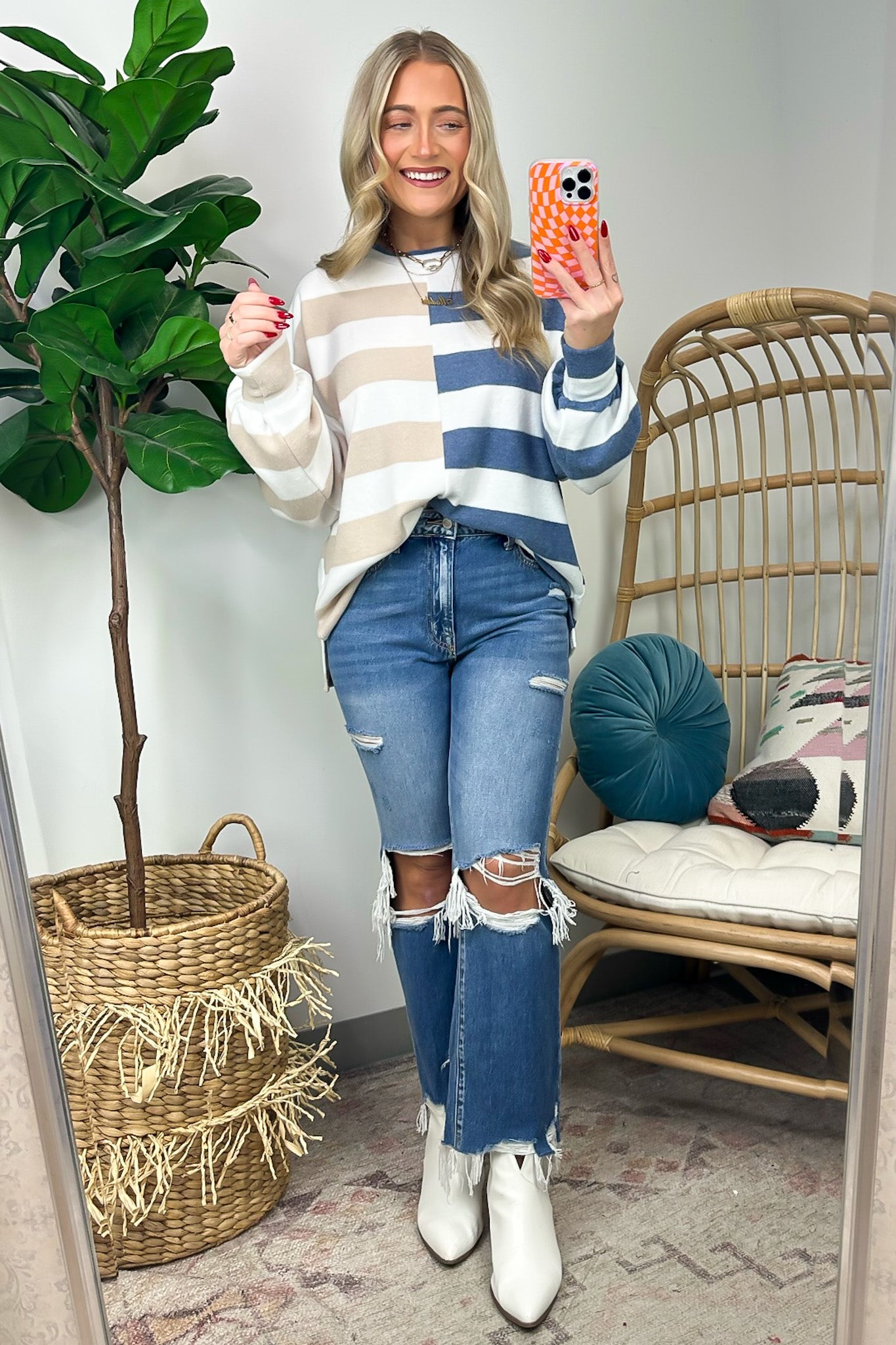 Annadale Oversized Striped Contrast Sweater - FINAL SALE