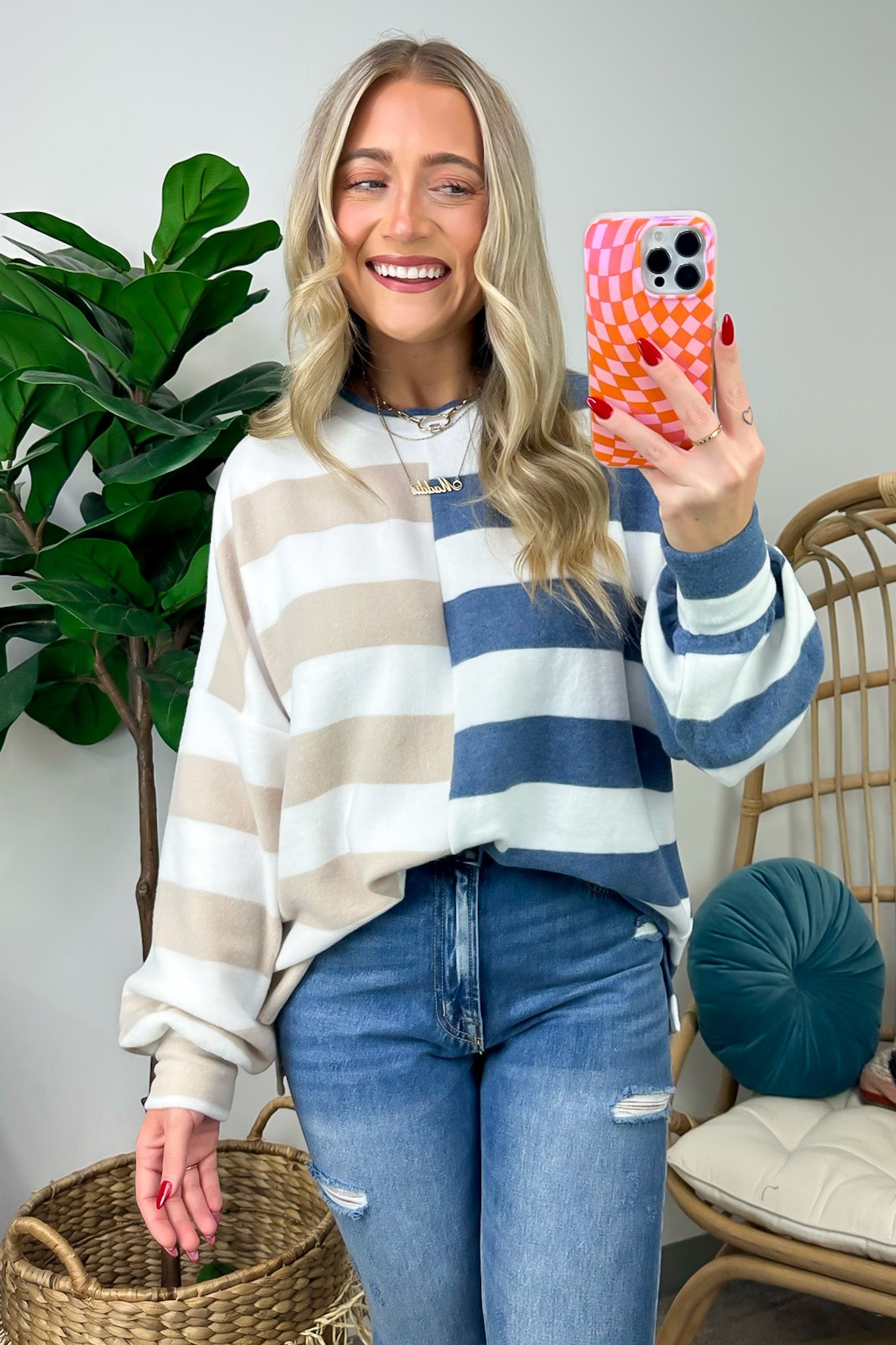 Annadale Oversized Striped Contrast Sweater - FINAL SALE