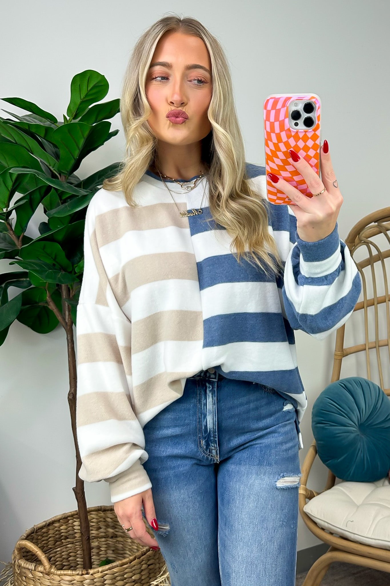 Annadale Oversized Striped Contrast Sweater - FINAL SALE