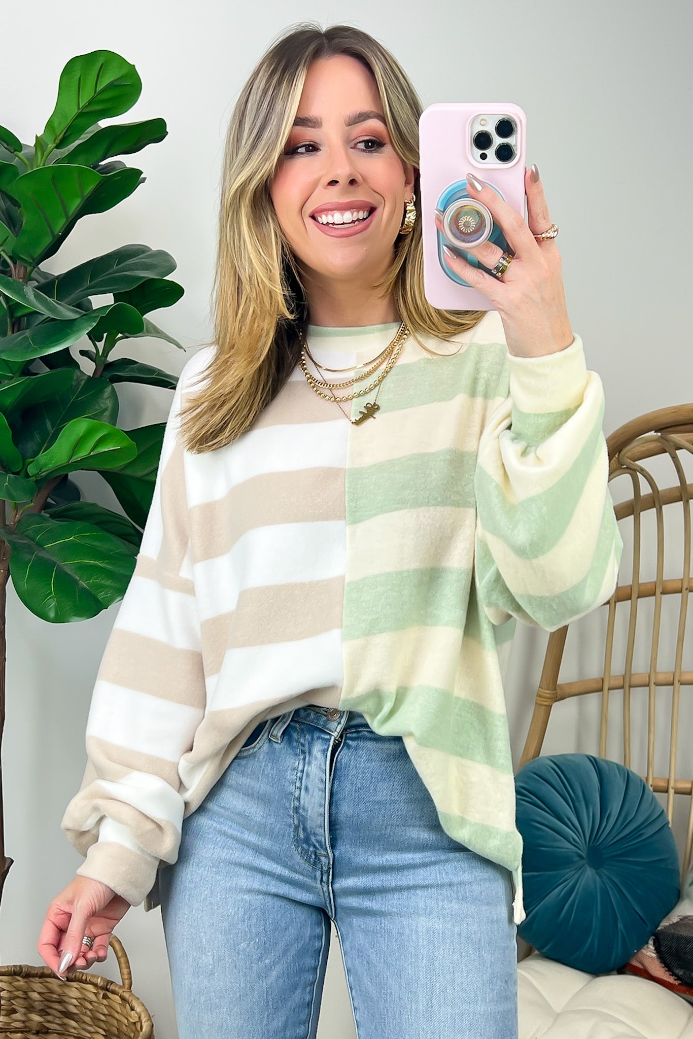 Annadale Oversized Striped Contrast Sweater - FINAL SALE