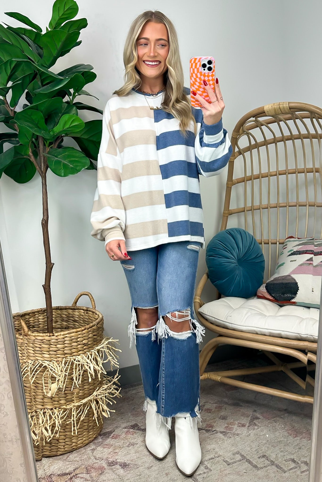 Annadale Oversized Striped Contrast Sweater - FINAL SALE