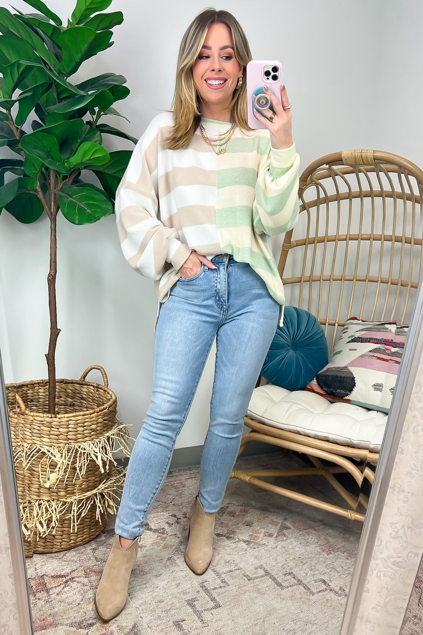 Annadale Oversized Striped Contrast Sweater - FINAL SALE