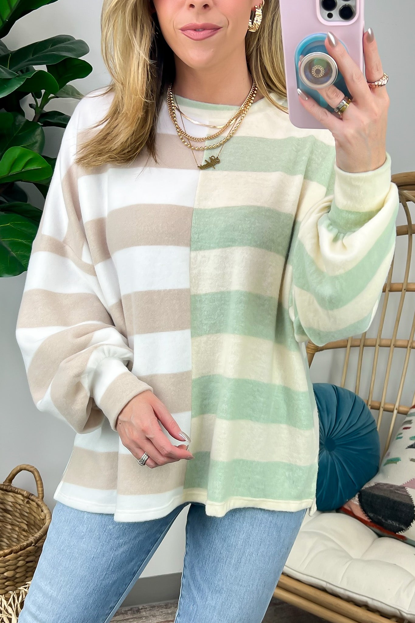 Annadale Oversized Striped Contrast Sweater - FINAL SALE