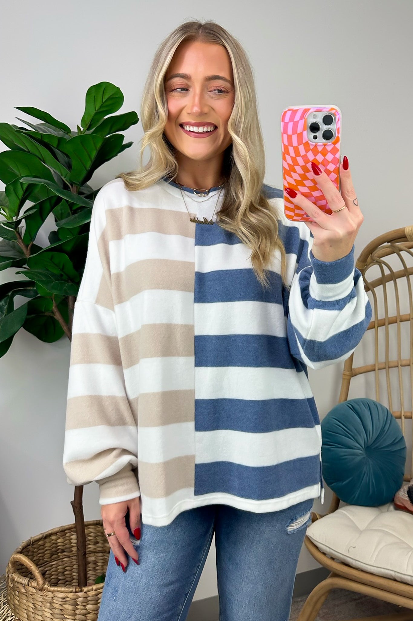 Annadale Oversized Striped Contrast Sweater - FINAL SALE