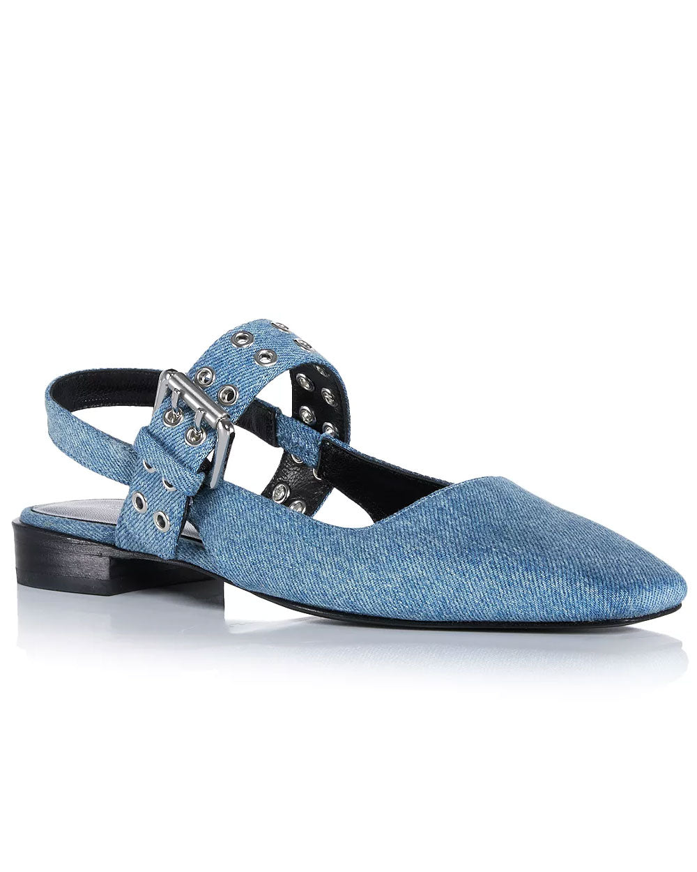 Astra Slingback Flat in Denim