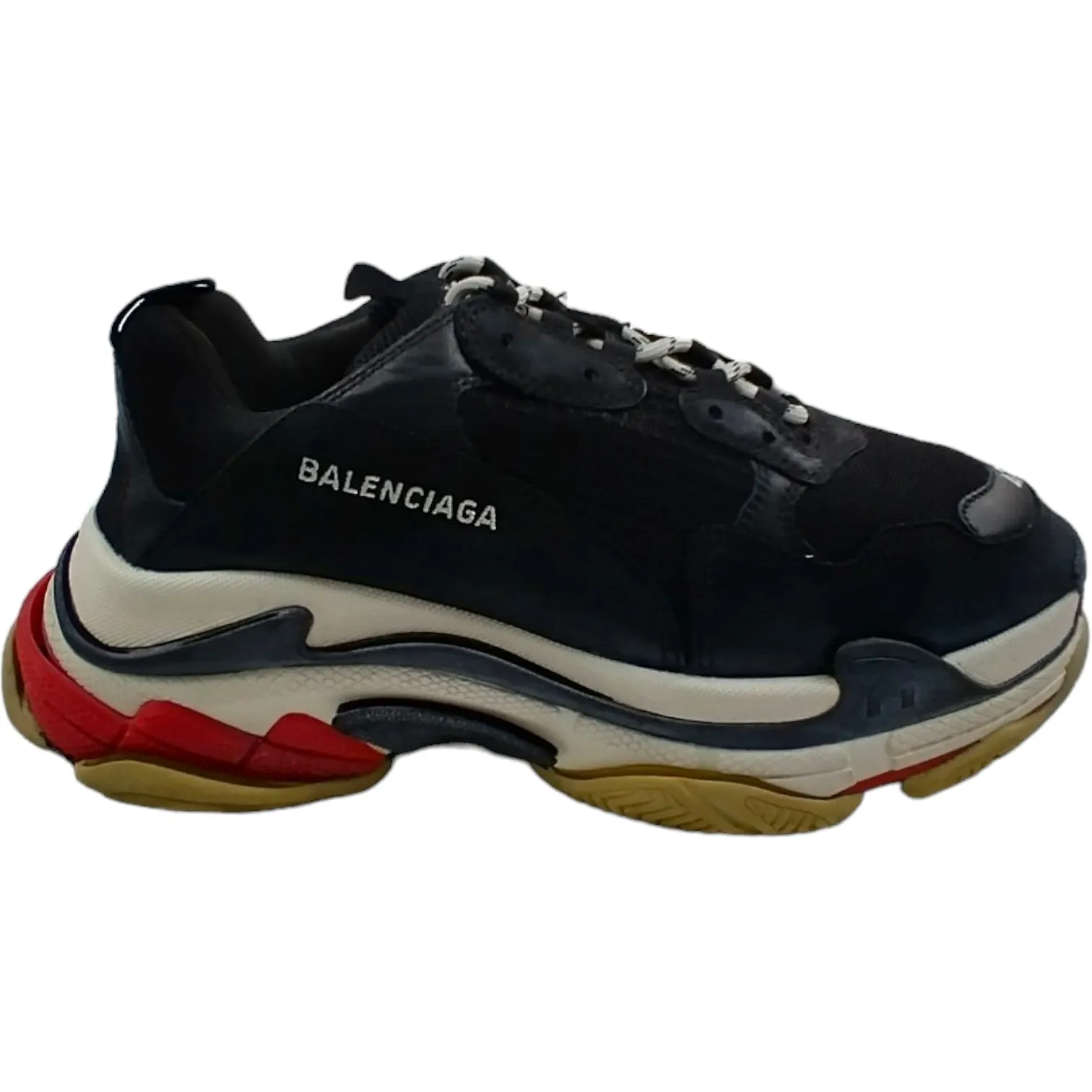 Balenciaga Black, White, Red Triple S Sneakers