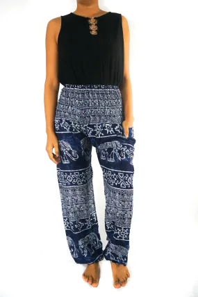 Blue ELEPHANT Pants Women Boho Pants Hippie Pants Yoga