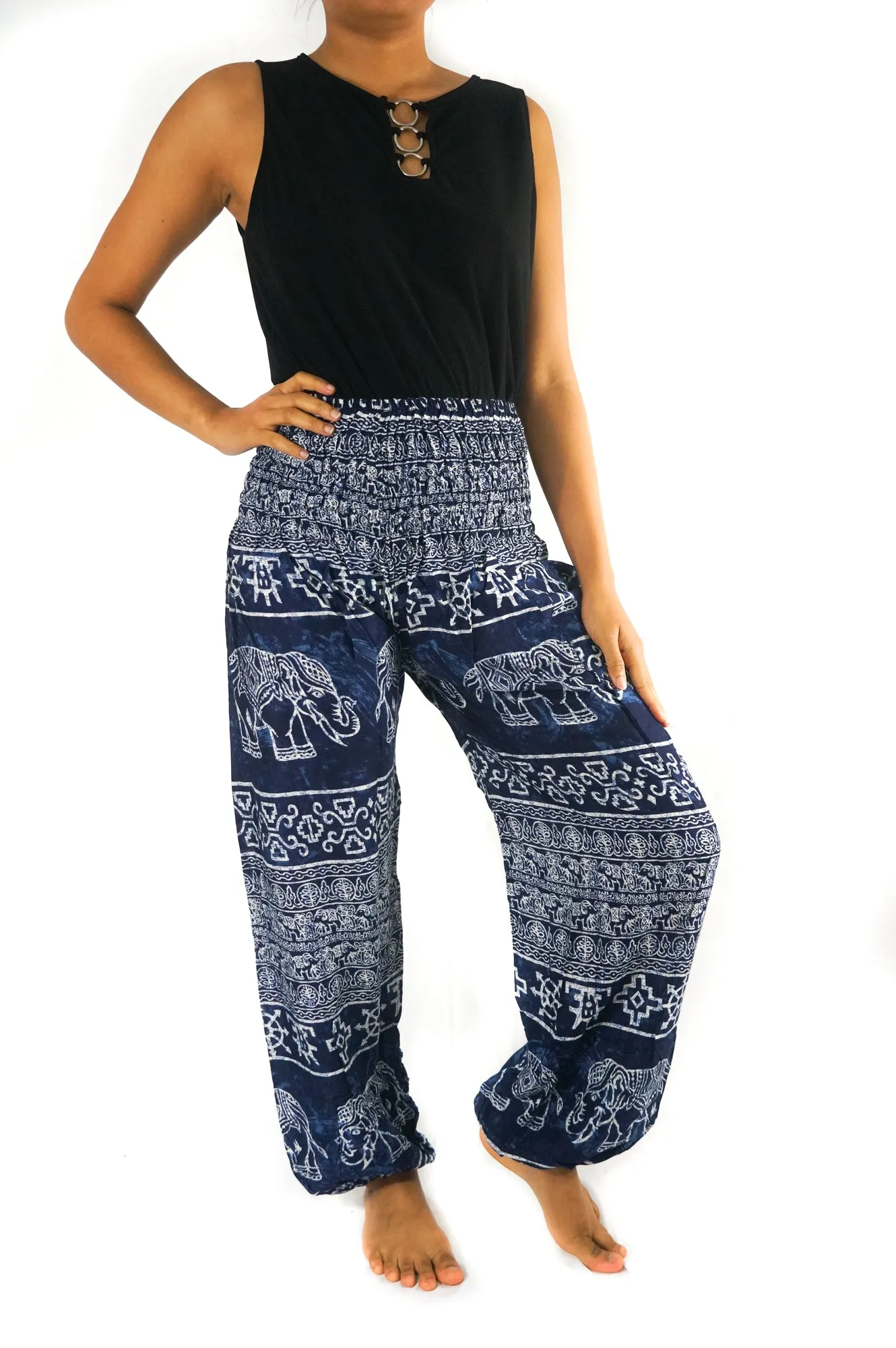 Blue ELEPHANT Pants Women Boho Pants Hippie Pants Yoga