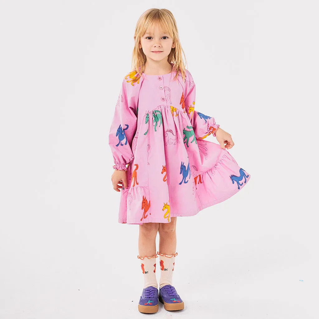 Bobo Choses Child Wonder Horse All Over Dress Pink