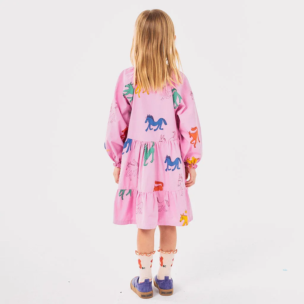 Bobo Choses Child Wonder Horse All Over Dress Pink