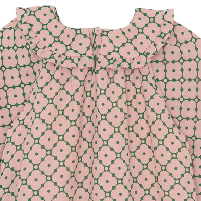 Bonton Child Heidi Dress Pink Geometric Print