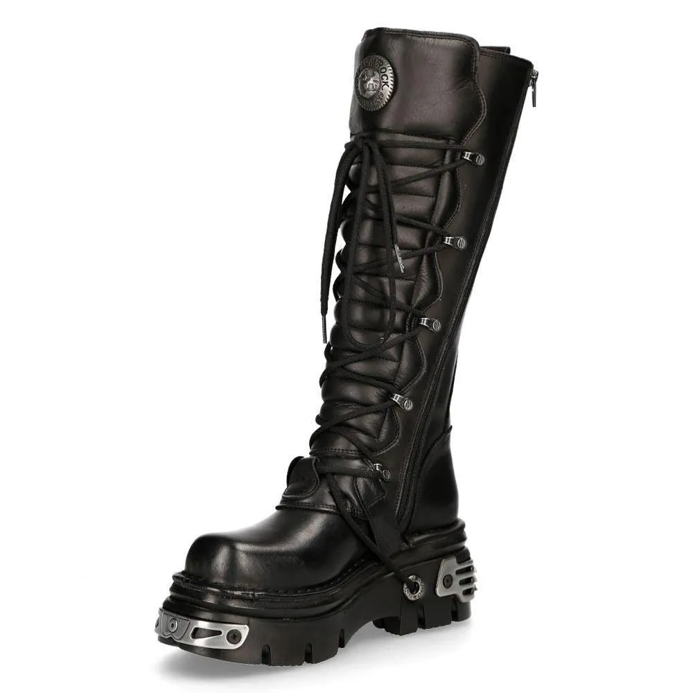 Boots | New Rock Knee High Leather Gothic Boots-272-S1 | New Rock