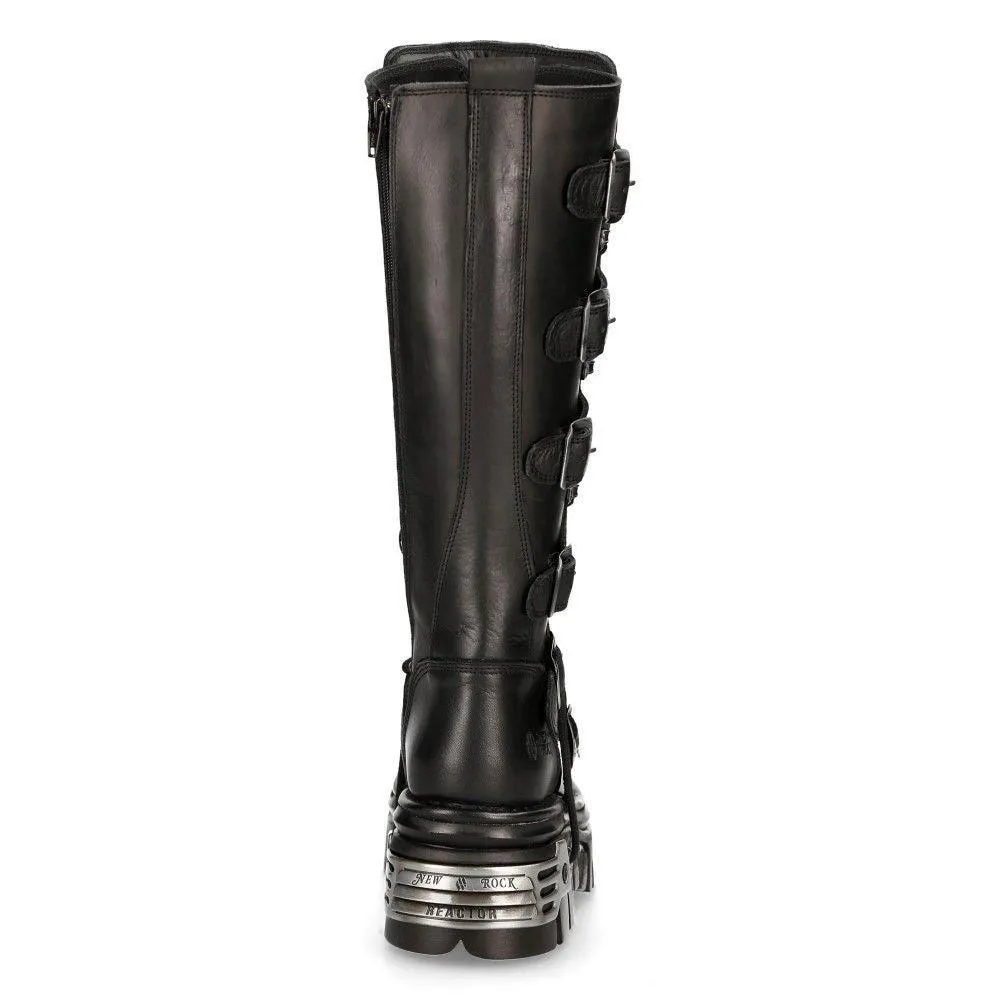 Boots | New Rock Knee High Leather Gothic Boots-272-S1 | New Rock