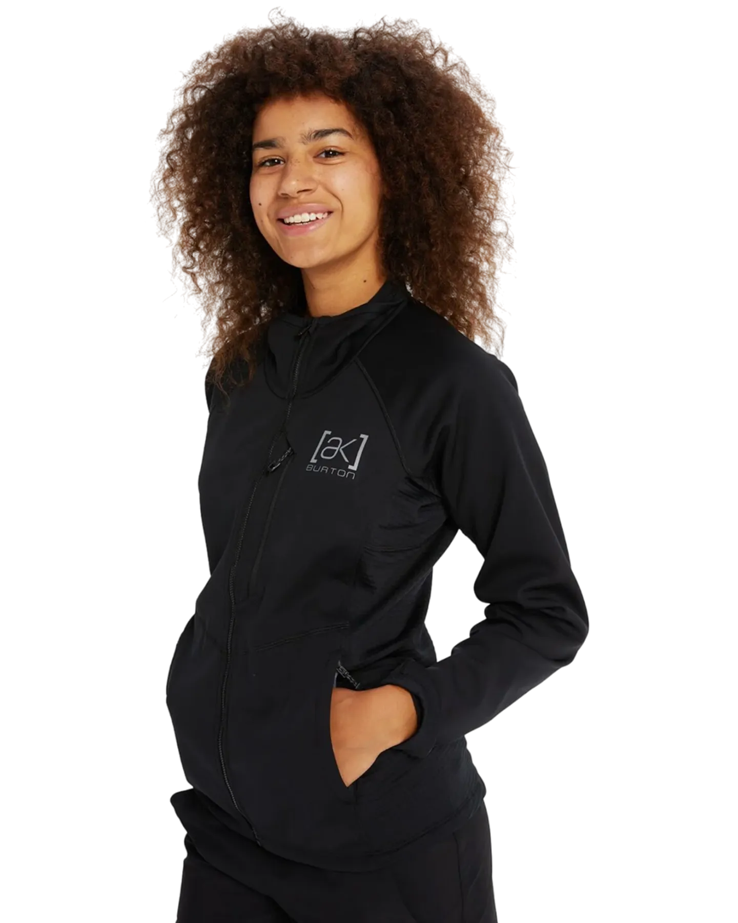 Burton Women's [ak] Helium Power Grid Full-Zip Fleece - True Black