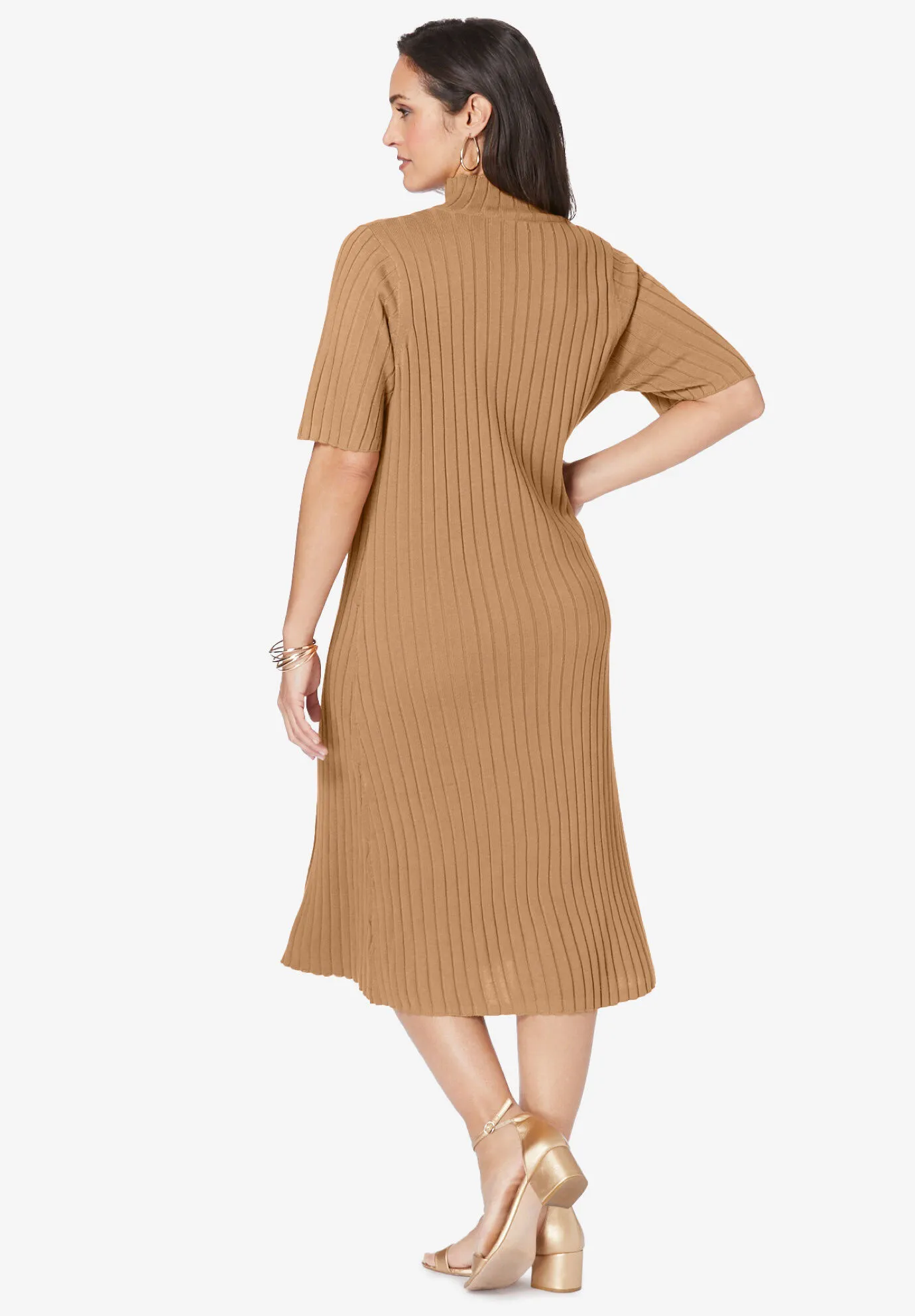 Button Front Sweater Dress