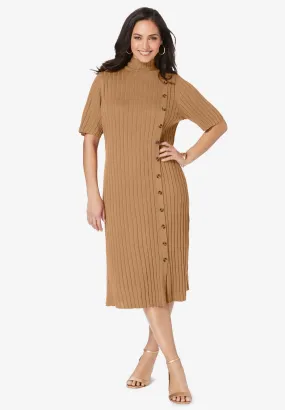 Button Front Sweater Dress