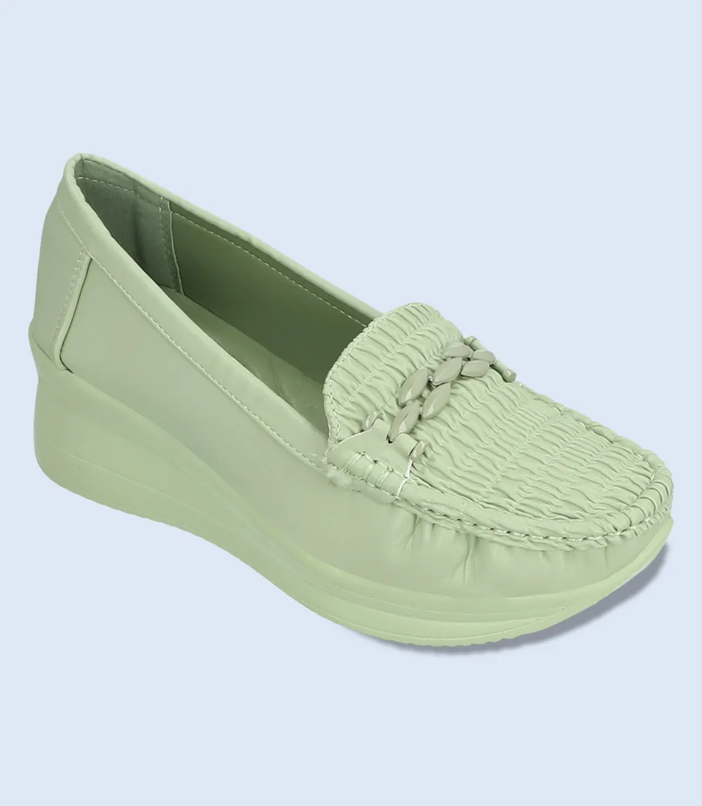 BW5819-GREEN-Women Comfort Moccasins