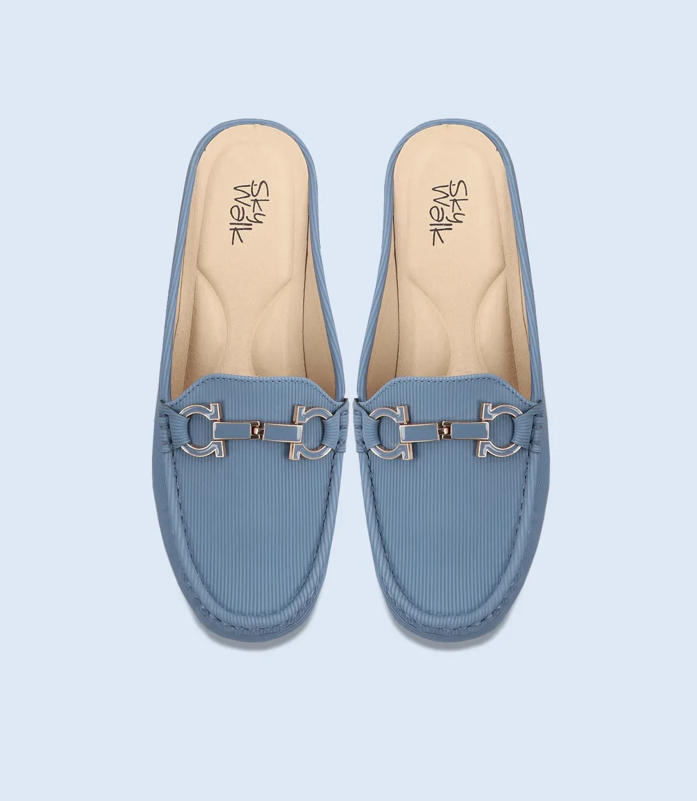 BW8283-BLUE-Women Comfort Mules