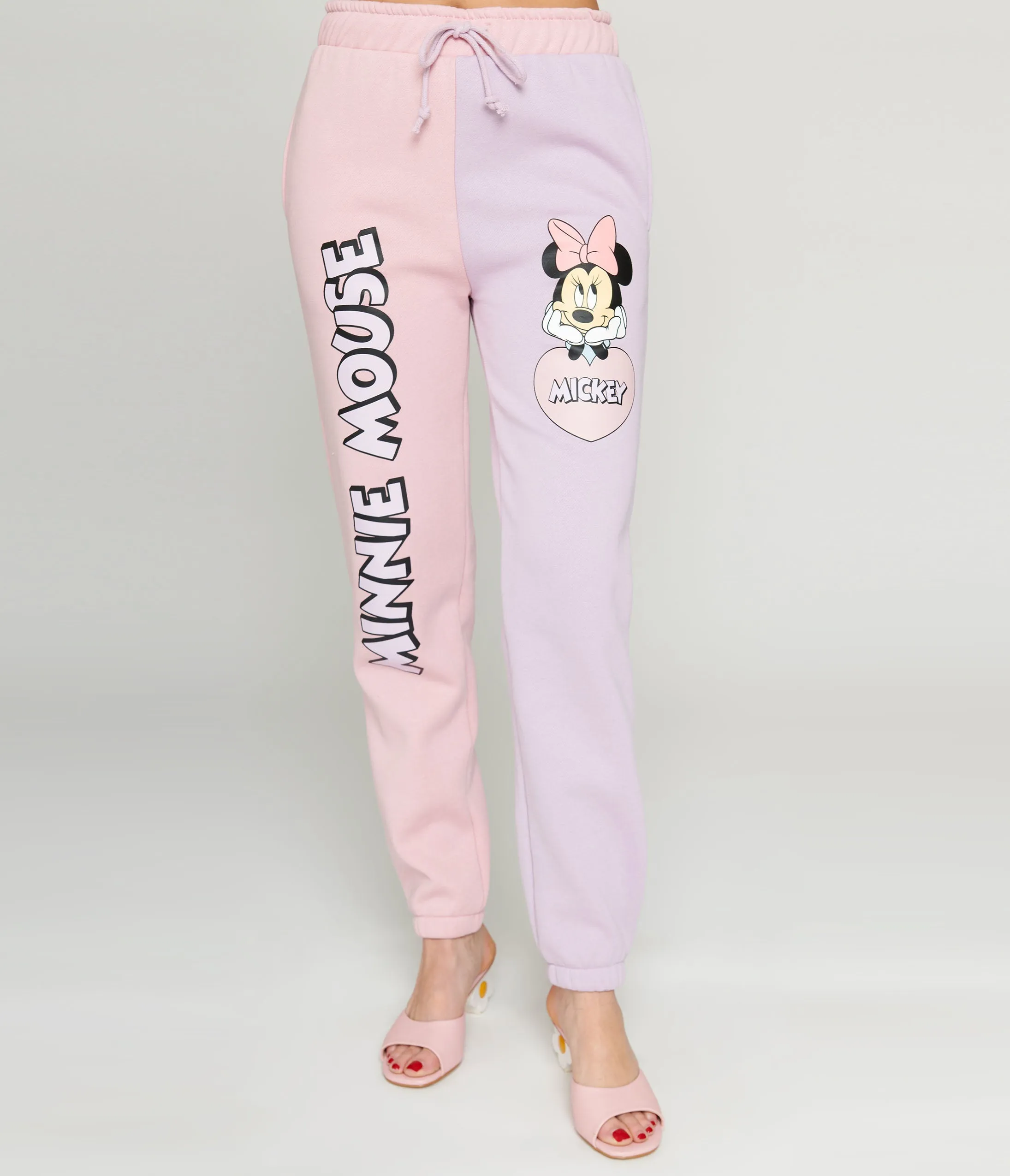 Cakeworthy Pink & Purple Colorblock Minnie Mouse Joggers