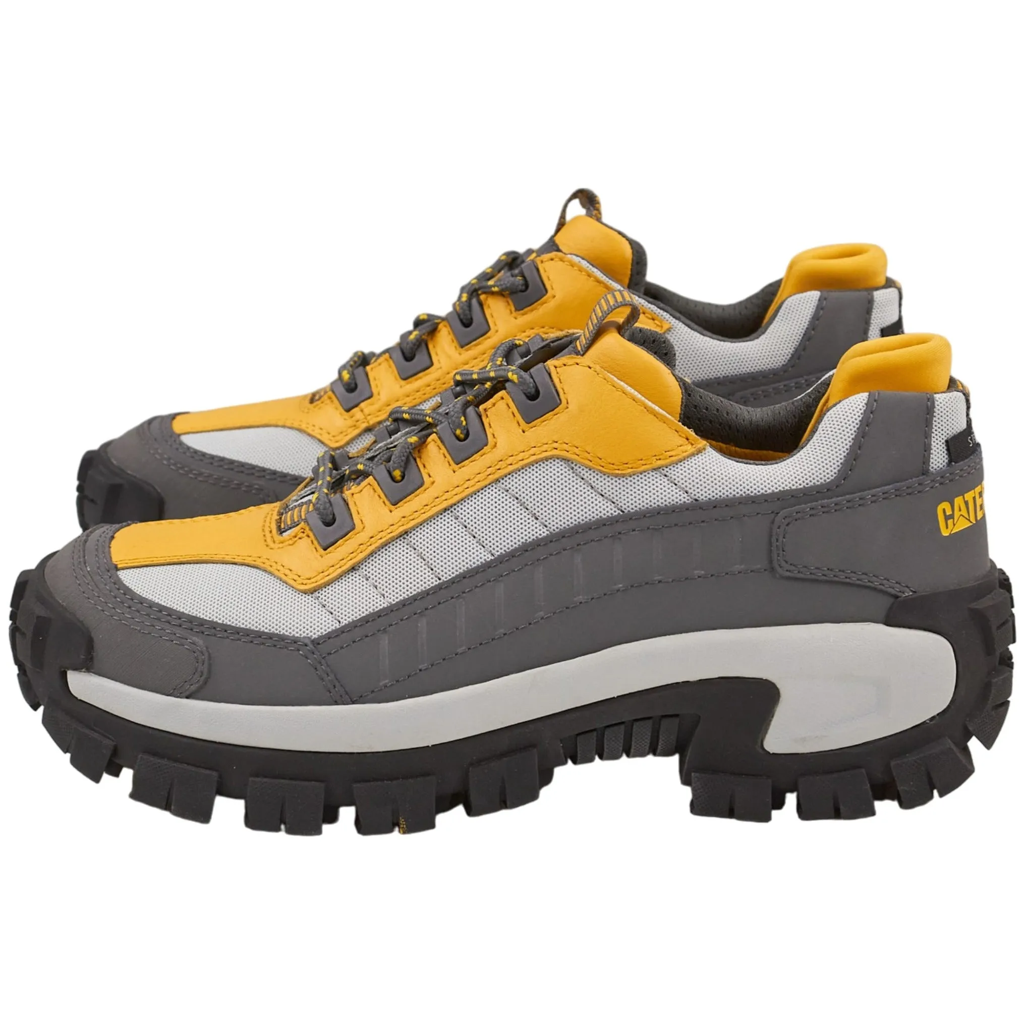 Caterpillar Invader Gargoyle and Yellow Steel Toe Sneakers