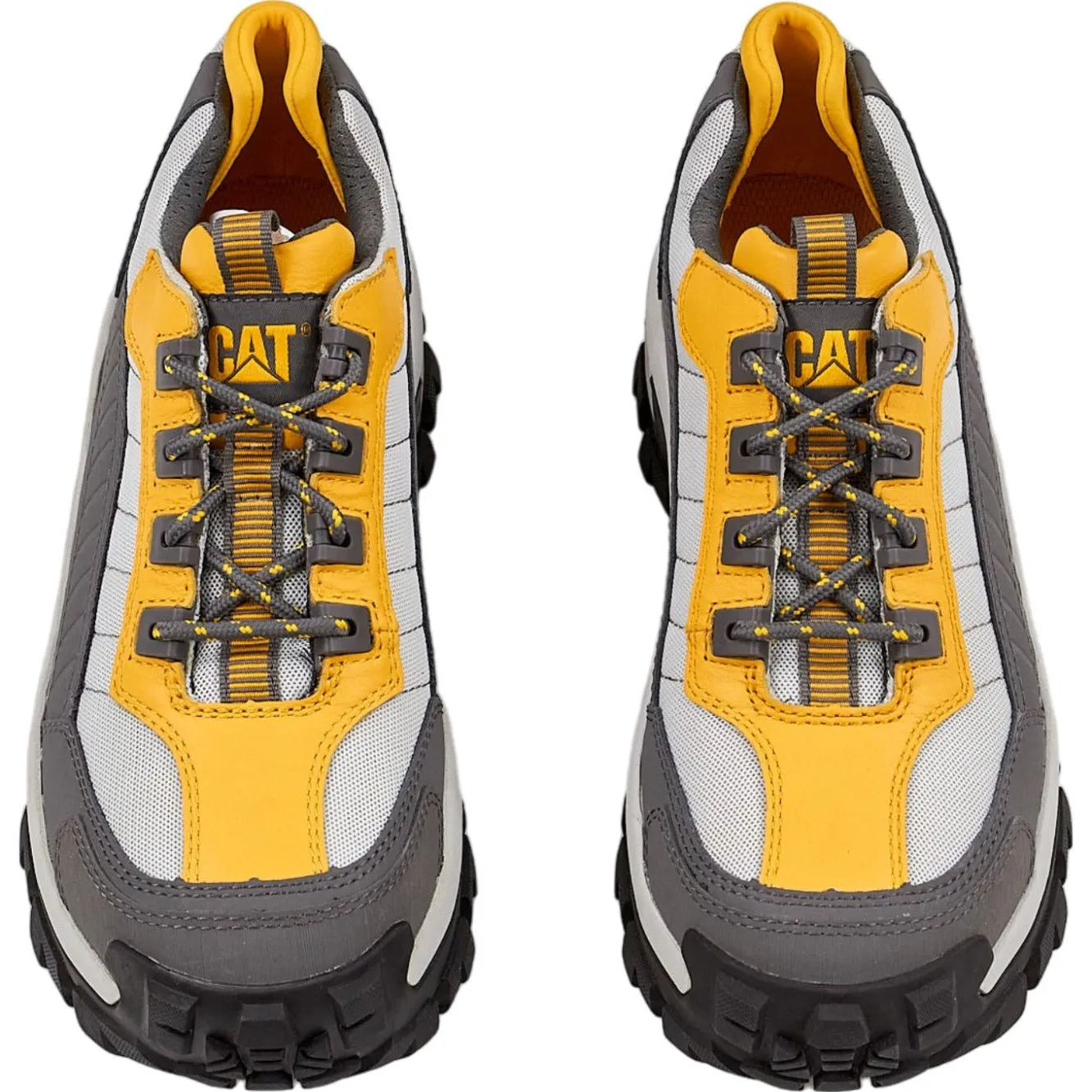 Caterpillar Invader Gargoyle and Yellow Steel Toe Sneakers