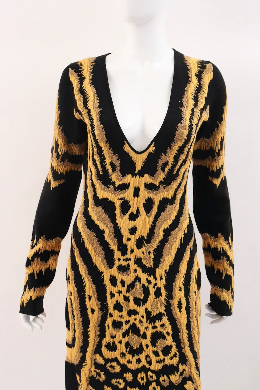 CAVALLI Animal Print Sweater Dress