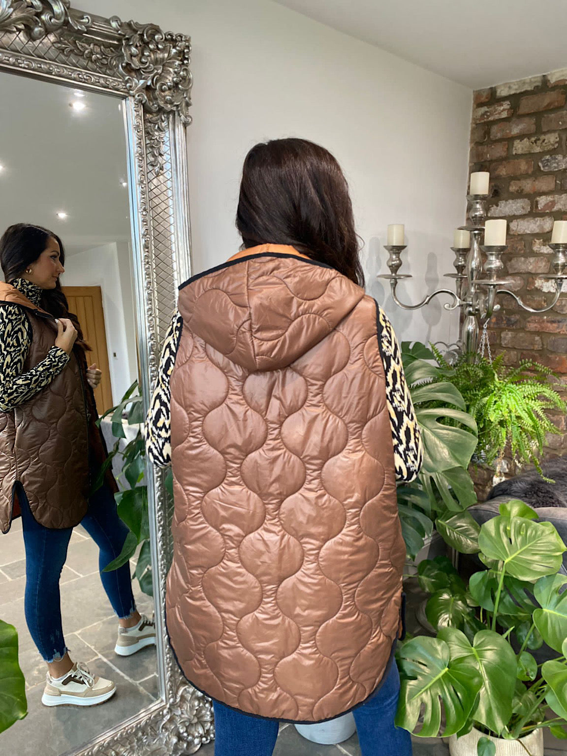 Chocolate Quilted Gilet Lucy