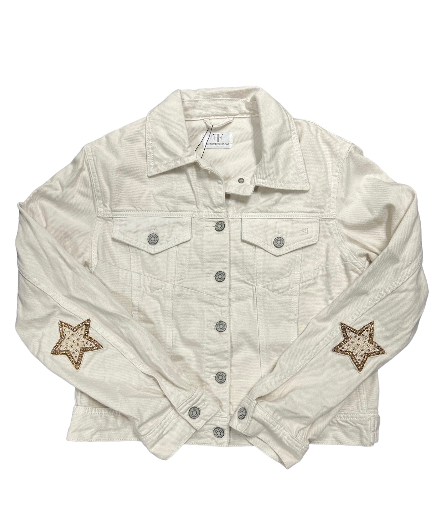 Collab322 Cream Denim Jacket