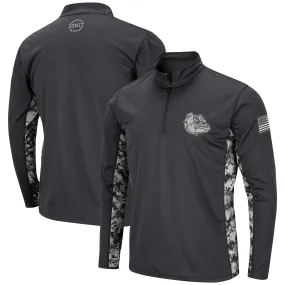 Colosseum Gonzaga Bulldogs Charcoal OHT Military Appreciation Rival Digi Camo Quarter-Zip Jacket