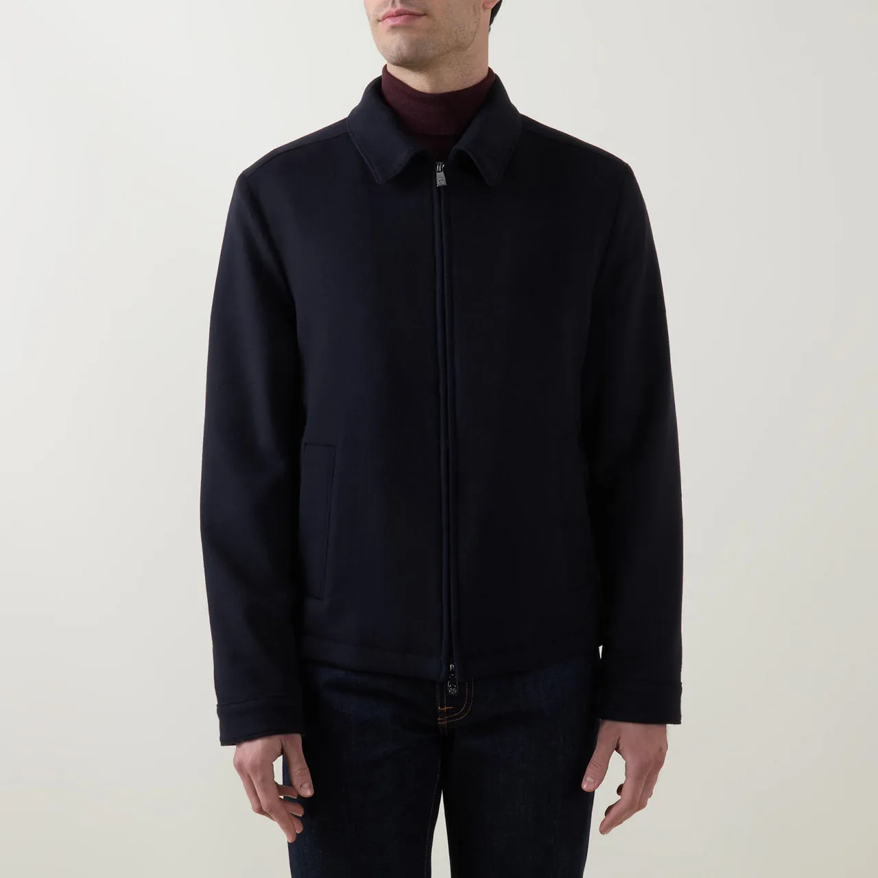 CORNELIANI Blouson Wool Jacket - Navy