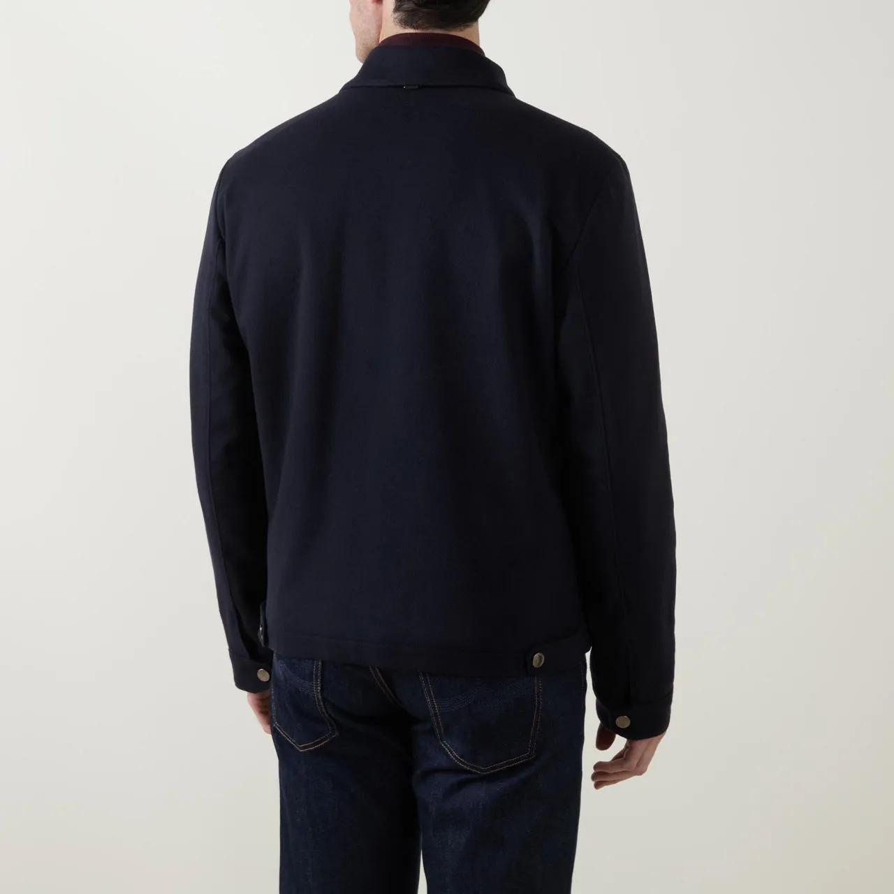 CORNELIANI Blouson Wool Jacket - Navy