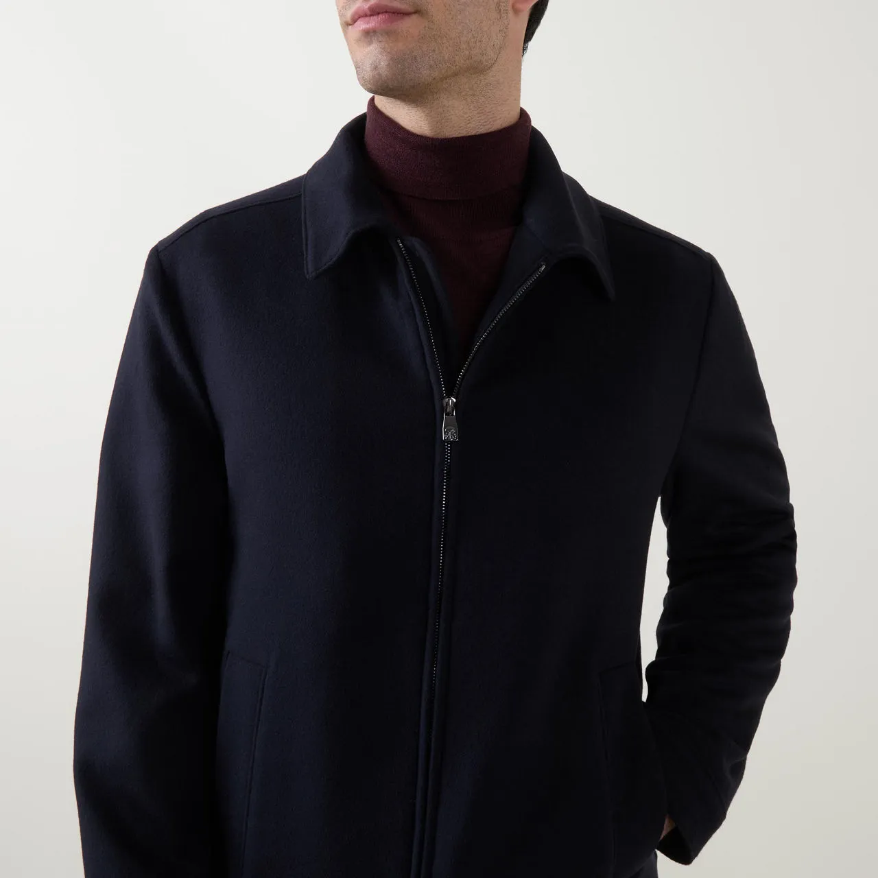 CORNELIANI Blouson Wool Jacket - Navy