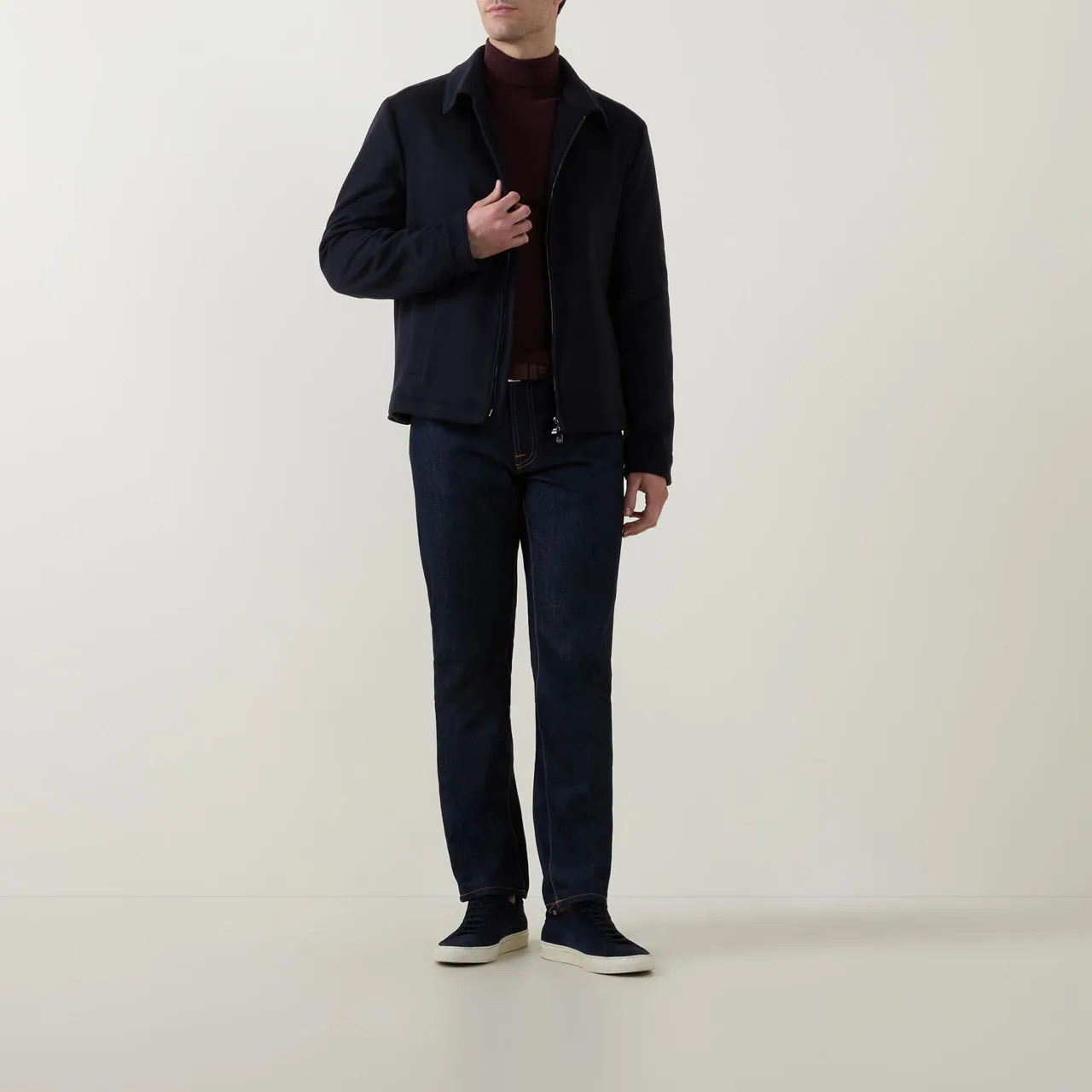 CORNELIANI Blouson Wool Jacket - Navy