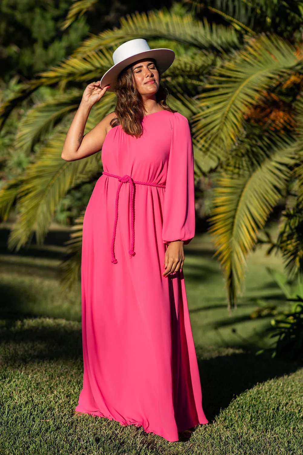 CREPE LONG DRESS - PINK