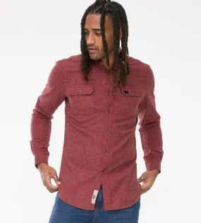 D555 Mens Long Sleeve Textured Overshirt With Two Patch Pockets (TOBIAS)