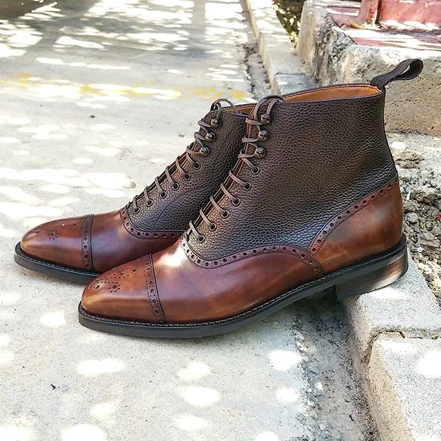 David - MTO - Walnut Museum Calf / Dark Brown Scotch Grain - LPB Last - City Rubber Sole