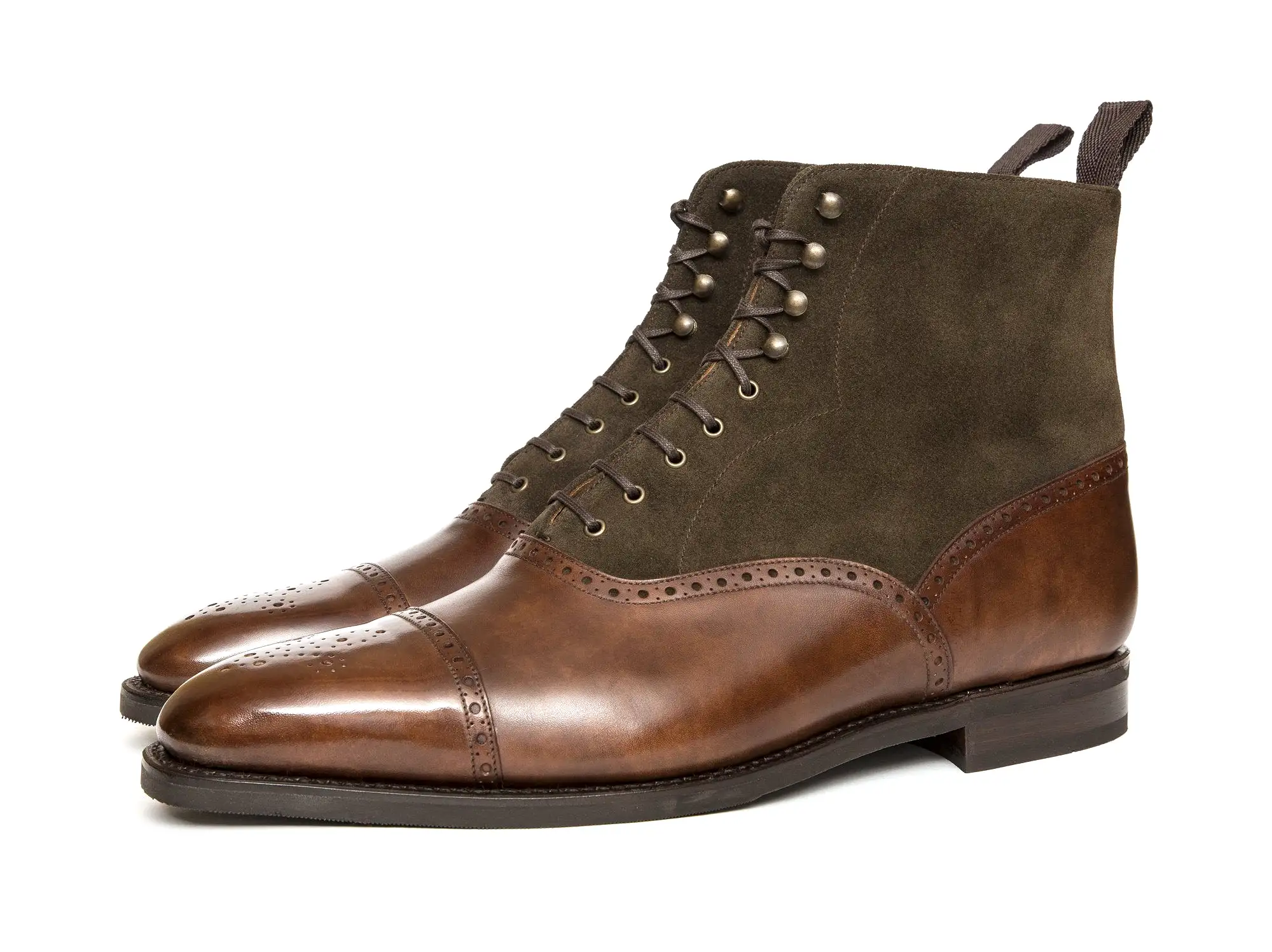 David - MTO - Walnut Museum Calf / Moss Suede - LPB Last - City Rubber Sole