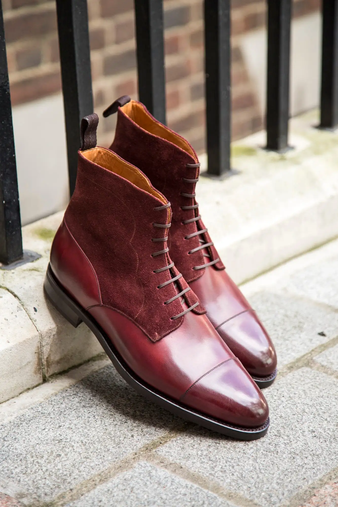 Delridge - MTO - Burgundy Calf / Burgundy Suede - TMG Last - Double City Rubber Sole