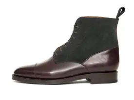 Delridge - MTO - Plum Museum Calf / Charcoal Suede- TMG Last - Double Leather Sole