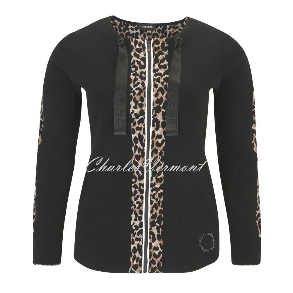 Doris Streich Jacket with Leopard Print Detail - Style 140131-82